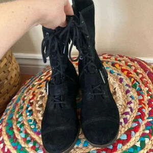 UGG black suede lace up  boots